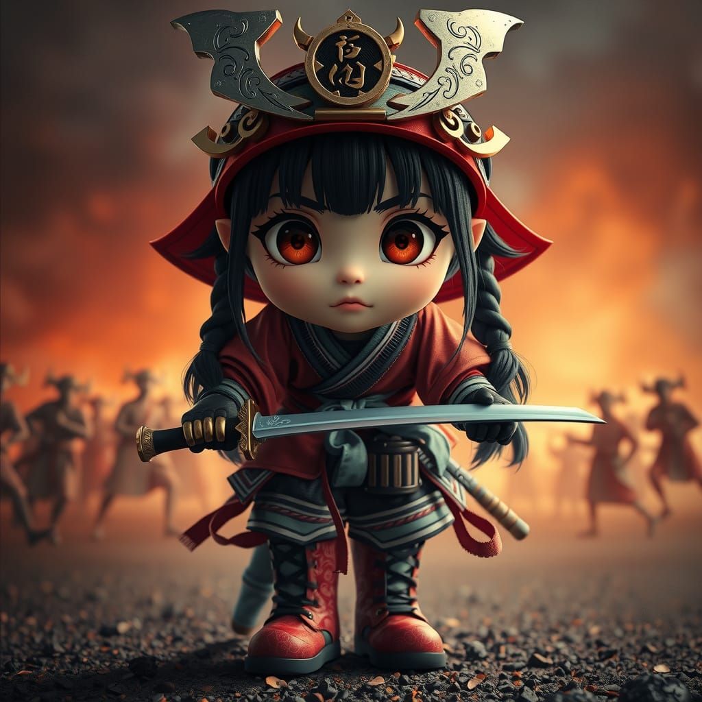An adorable kawaii Samurai Girl