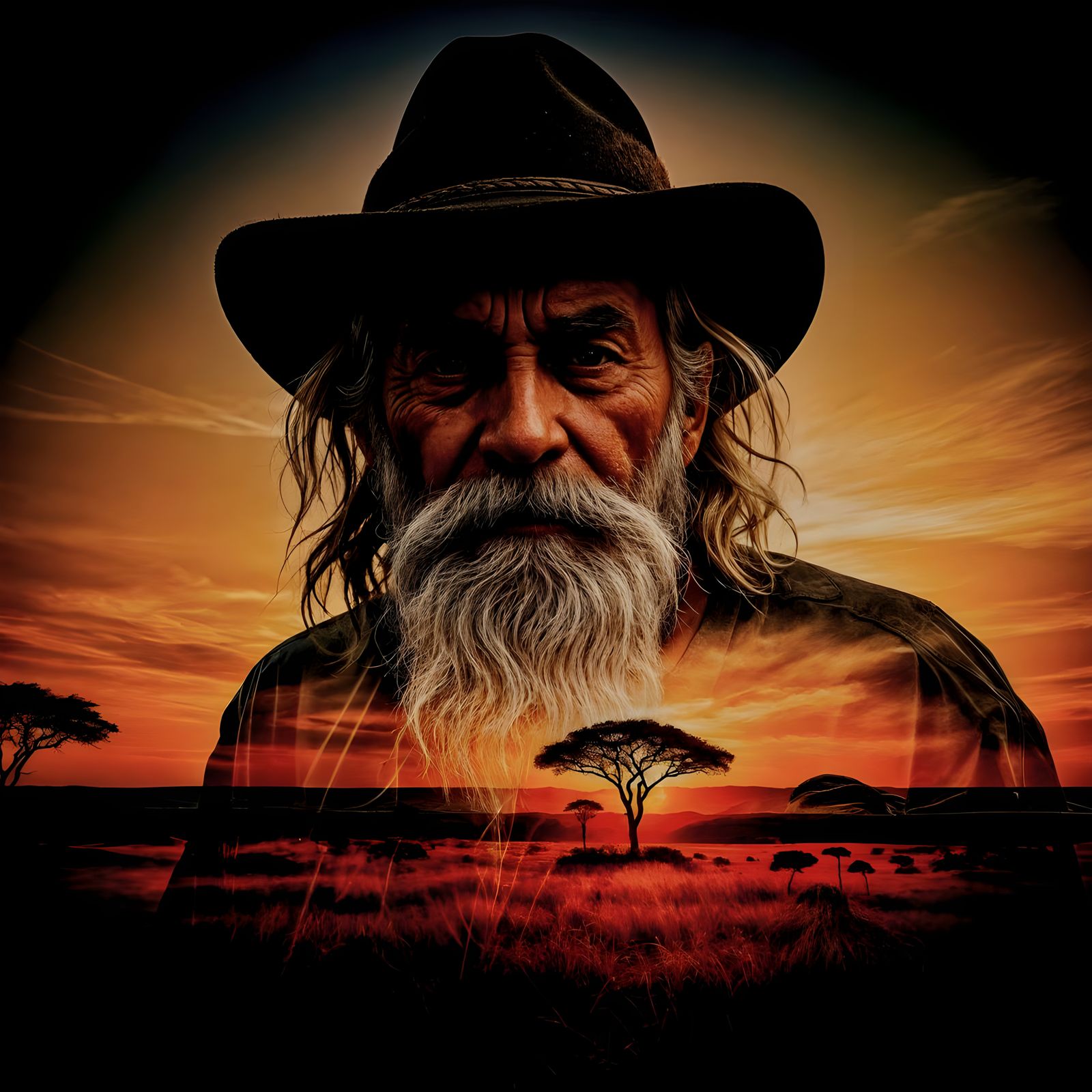 Mysterious African Figure Emerges from Ancient Landscape