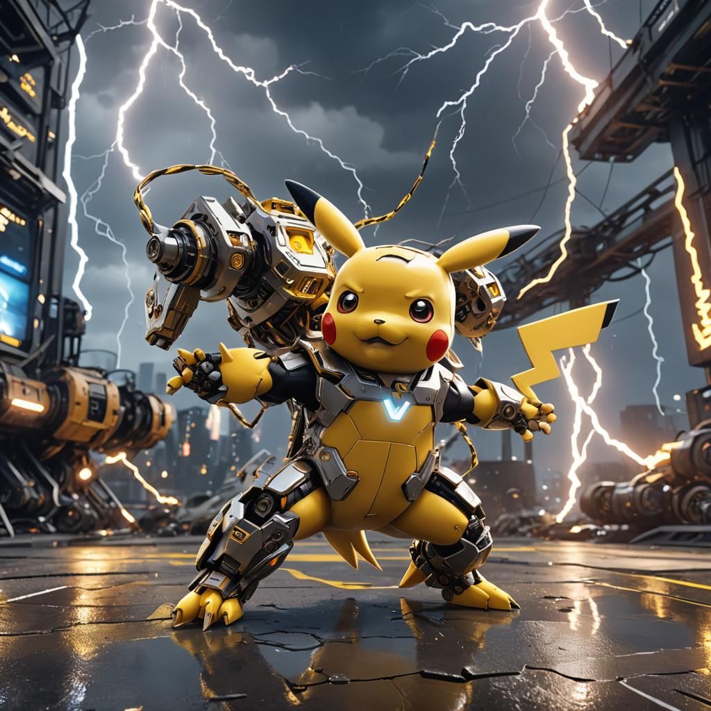 Pikachu Strikes a Pose in Sci-Fi Lightning Storm