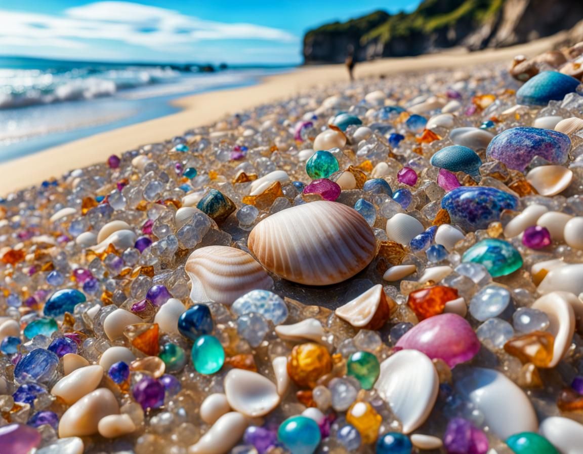 Gem Beach Relic in Graffiti Splash Art Style