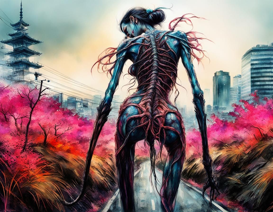 Macabre Cronenberg Monster in Tokyo Wasteland
