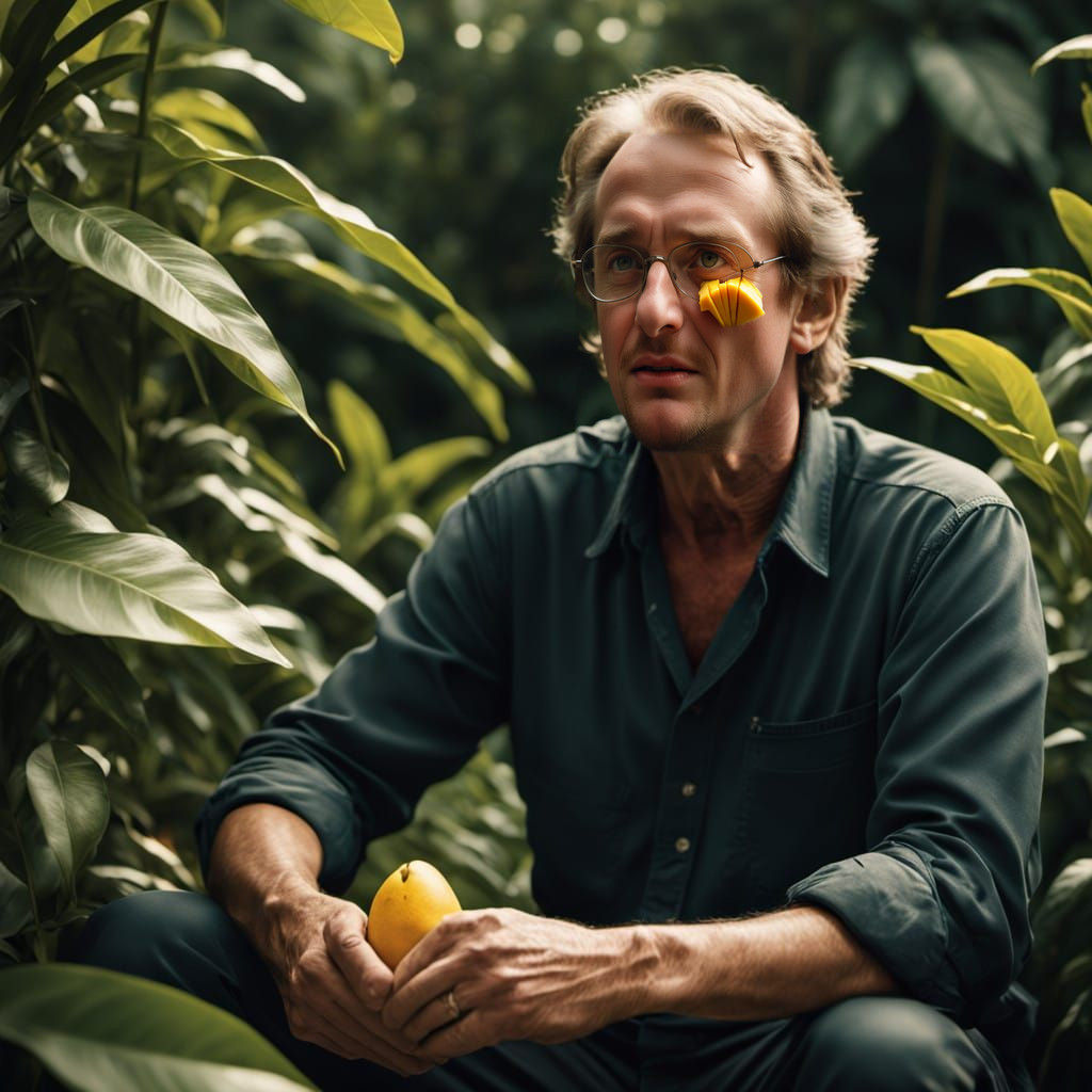 Hawking Lost in Thought with Mango