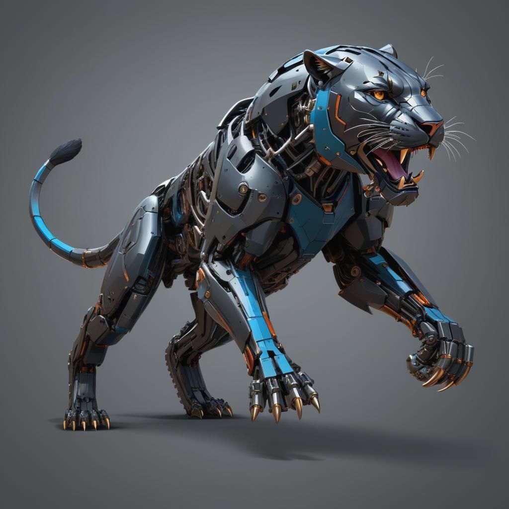 Detailed Line Drawing of Mechanized Panther