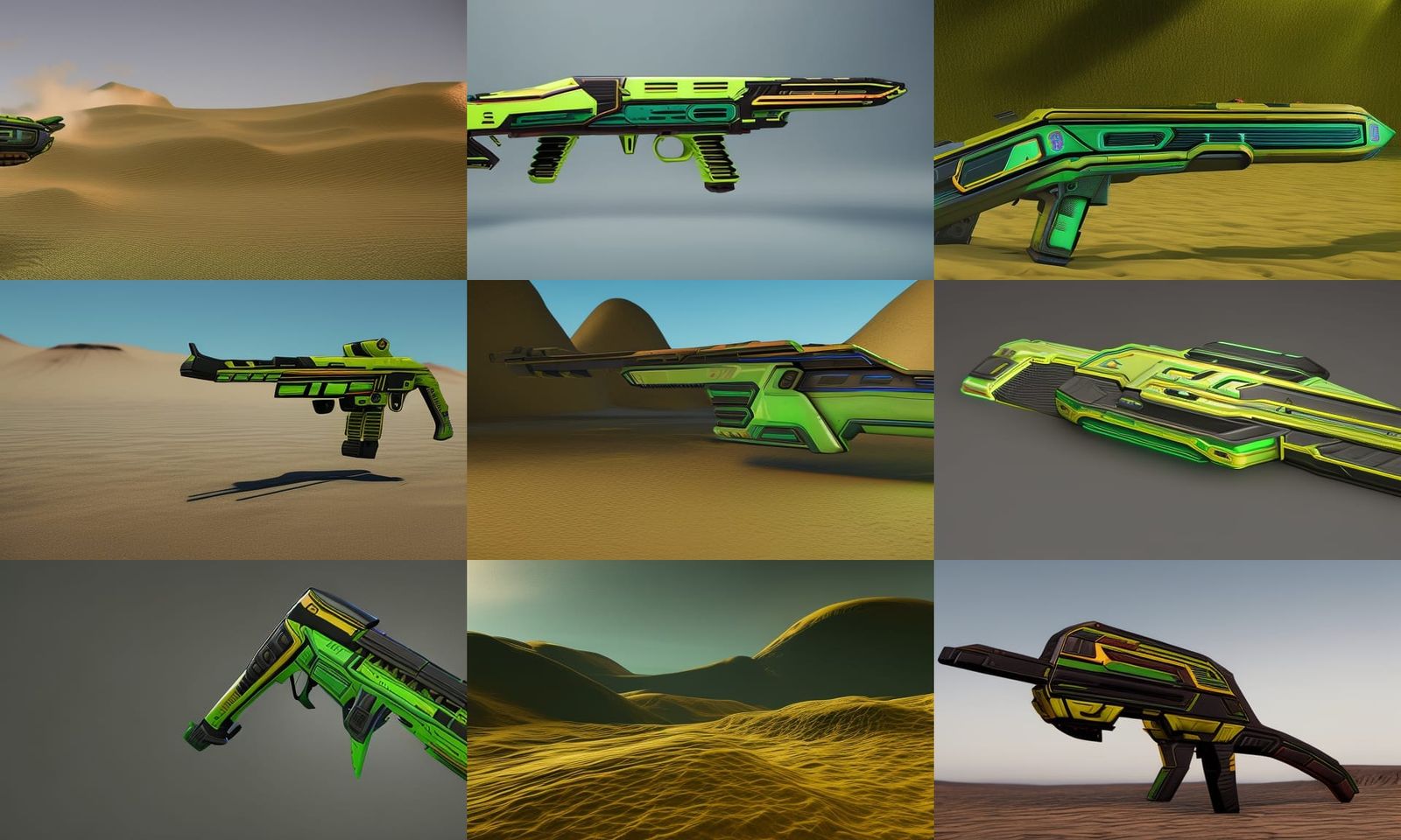 Futuristic Borderlands Rifle in Cell Shaded 3D Render