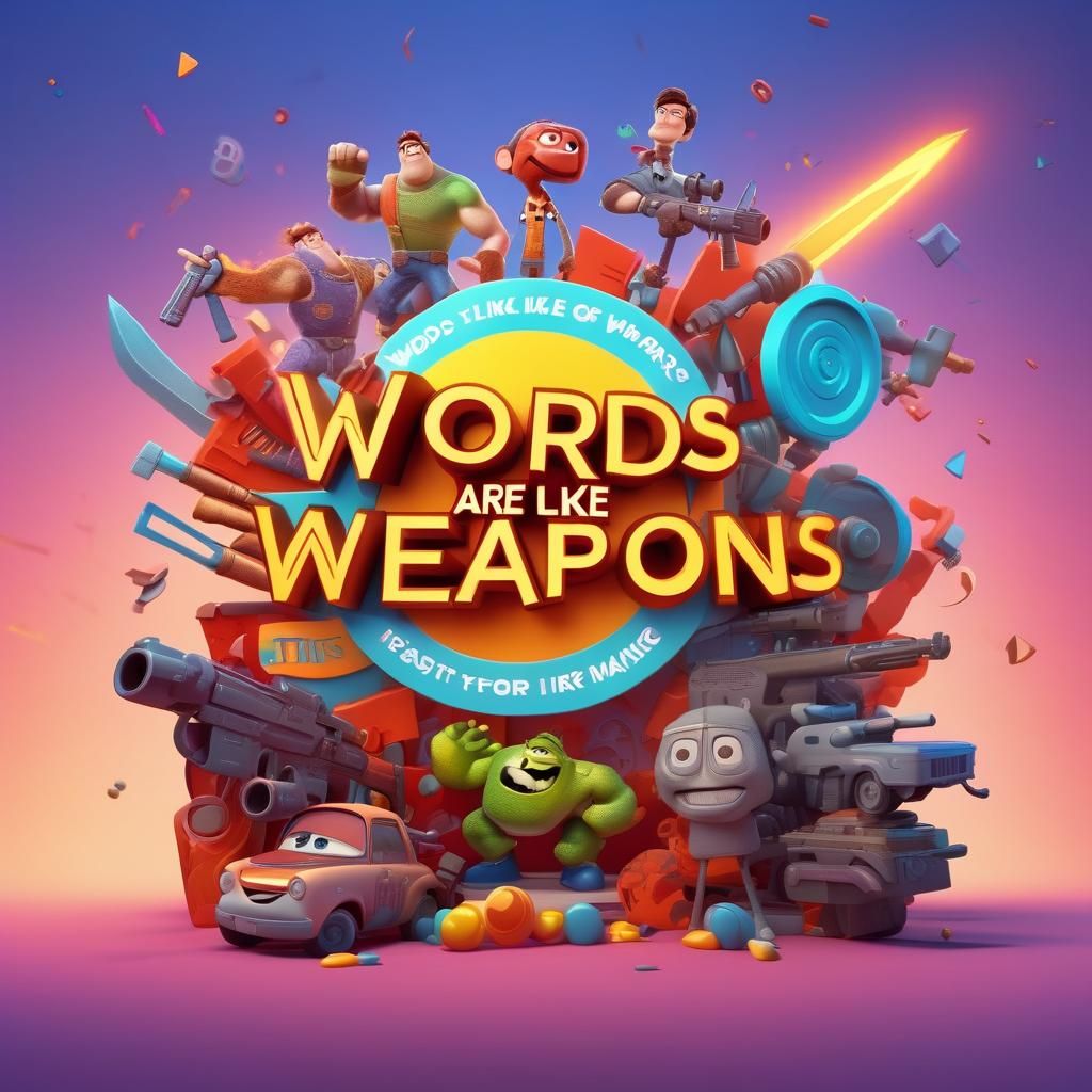Words as Weapons: Pixar-Style 3D Art
