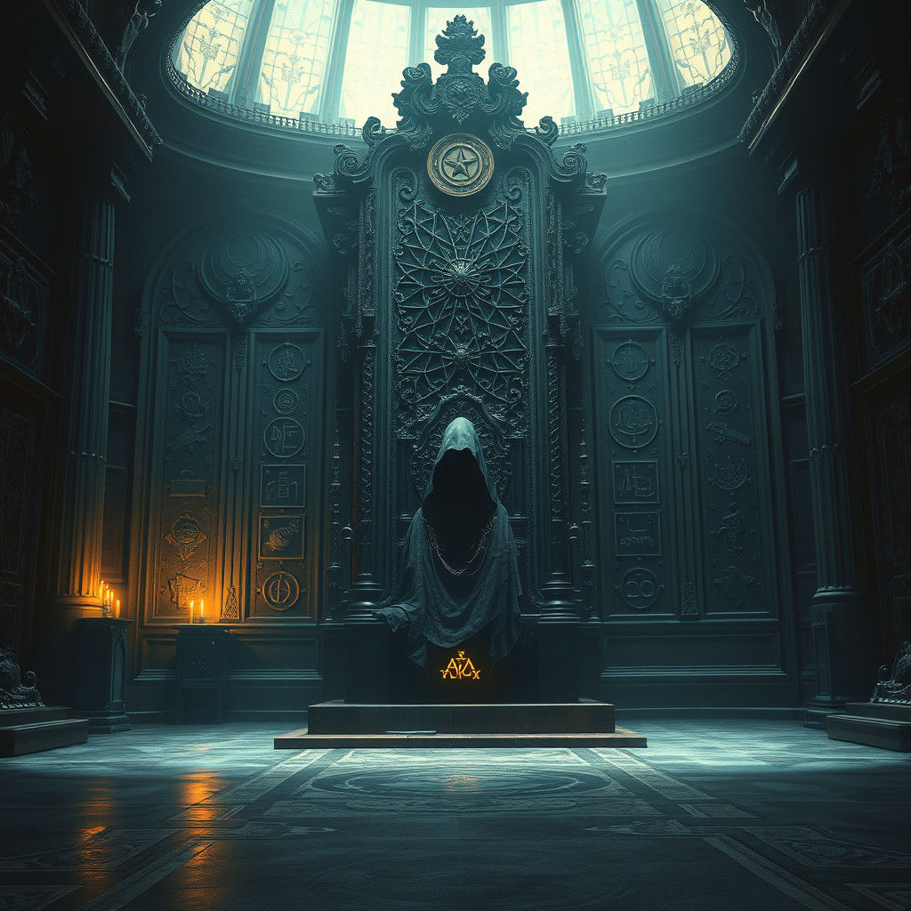 Ornate Throne Room Contemplation: Mystical Realism in 8K