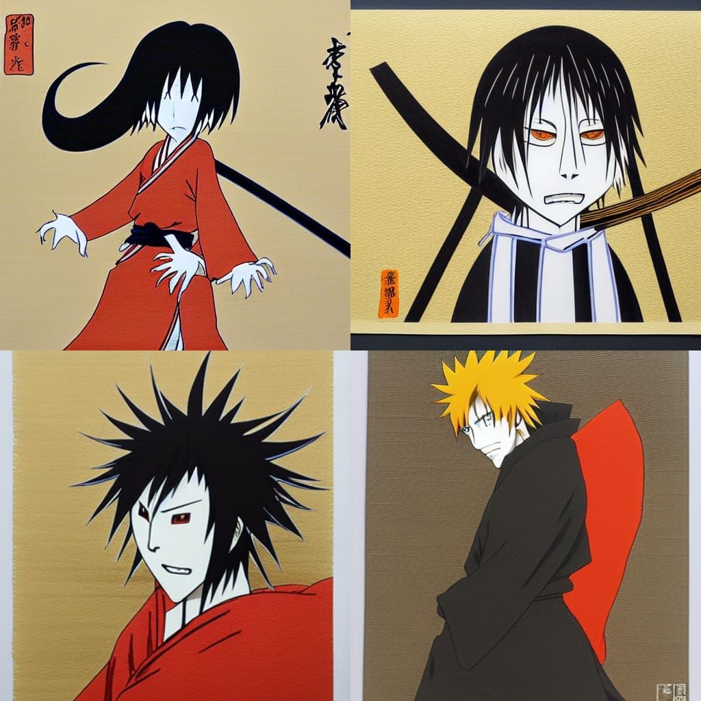 Ichigo Kurosaki in Nihonga Style Japanese Painting