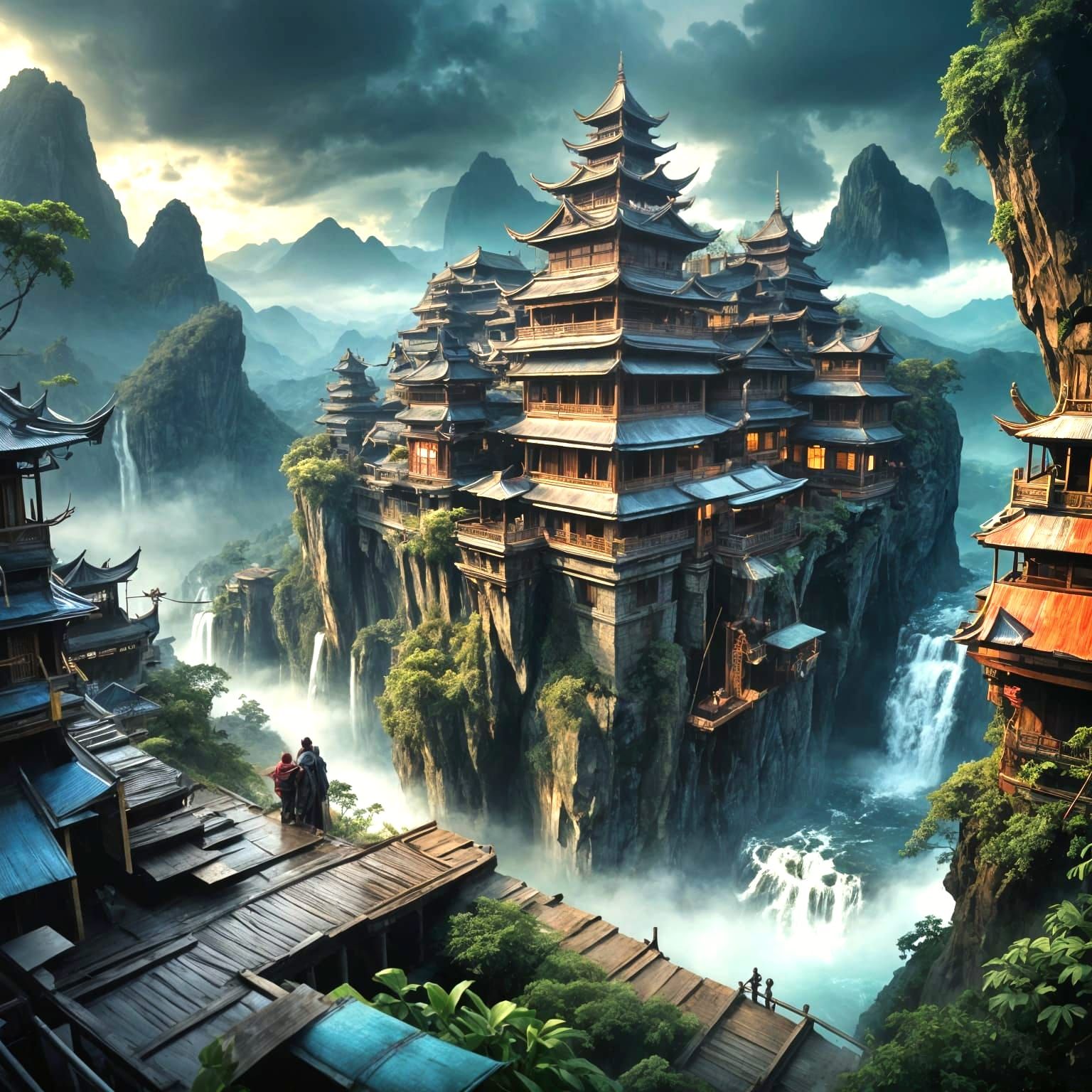 Teenage Couple Share Ice Cream in Digital Painting