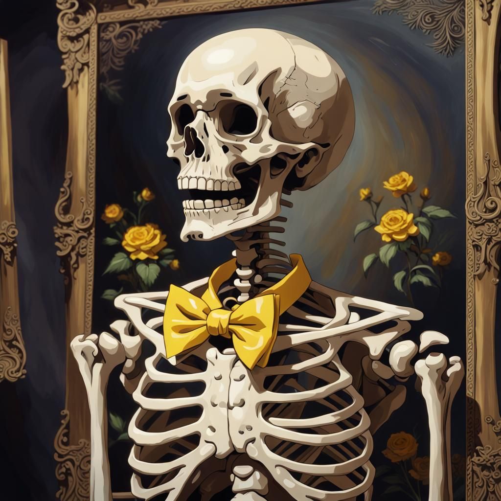 Skeleton Artist in 80s Anime Style