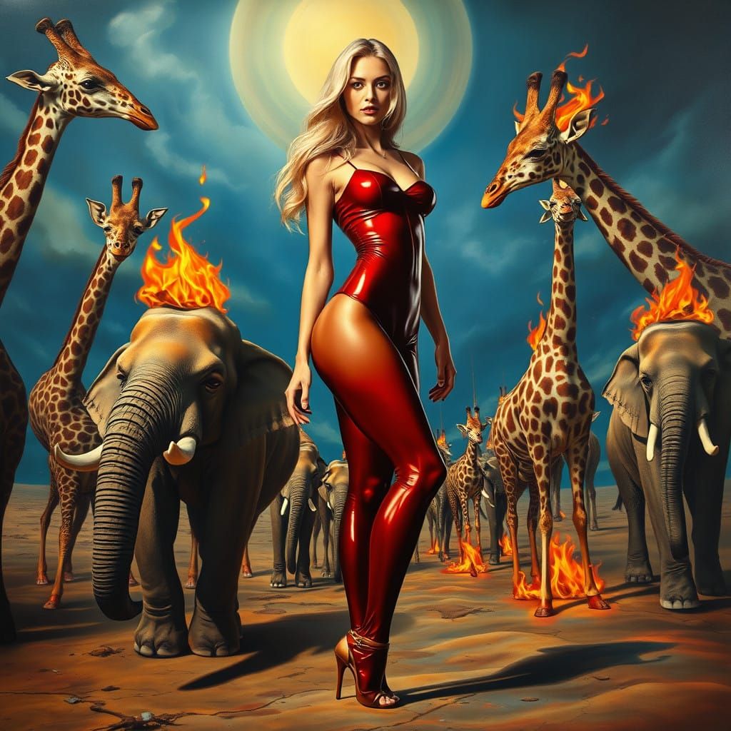 Surrealist Goddess in Dali-Inspired Art