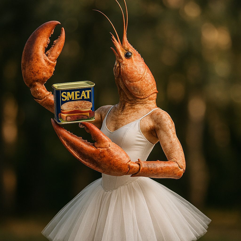 Ballerina with Shrimp Head and Spam Can