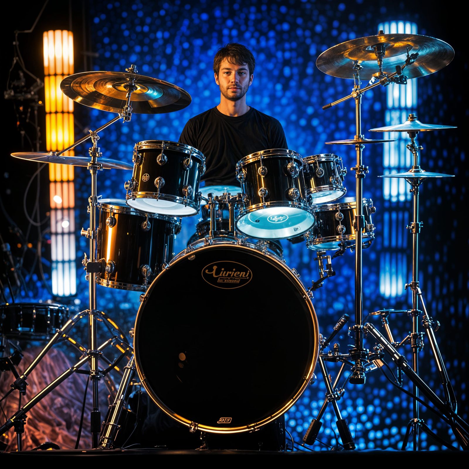 Photoelectric Drumset with Glowing Drumheads, Real Life Port...