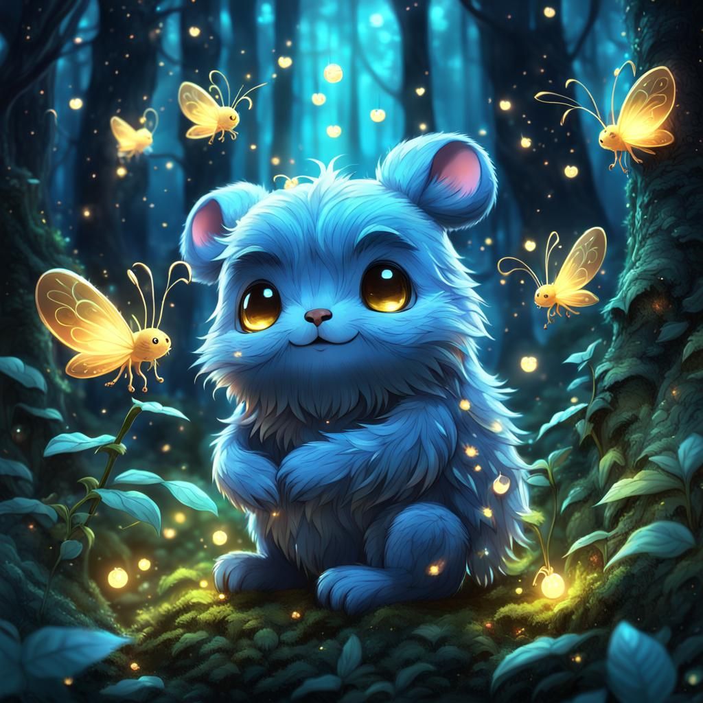 Enchanted Forest Creature in Anime Style