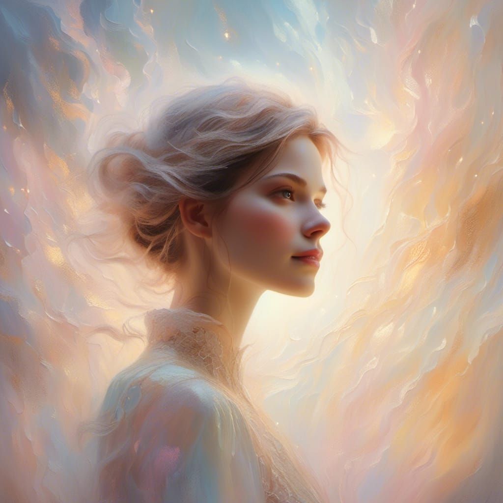 Ethereal Aura: Symbolic Surrealism in Pastel Hues