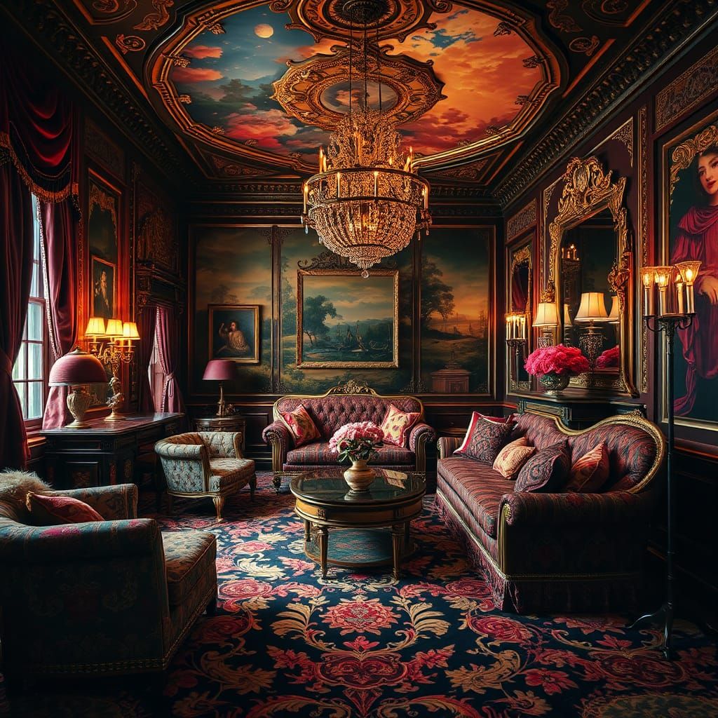 Opulent Interior in Rococo Style