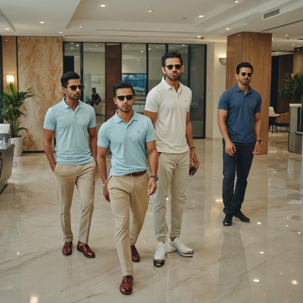 Confident Indian Businessmen in Modern Office, GQ Style