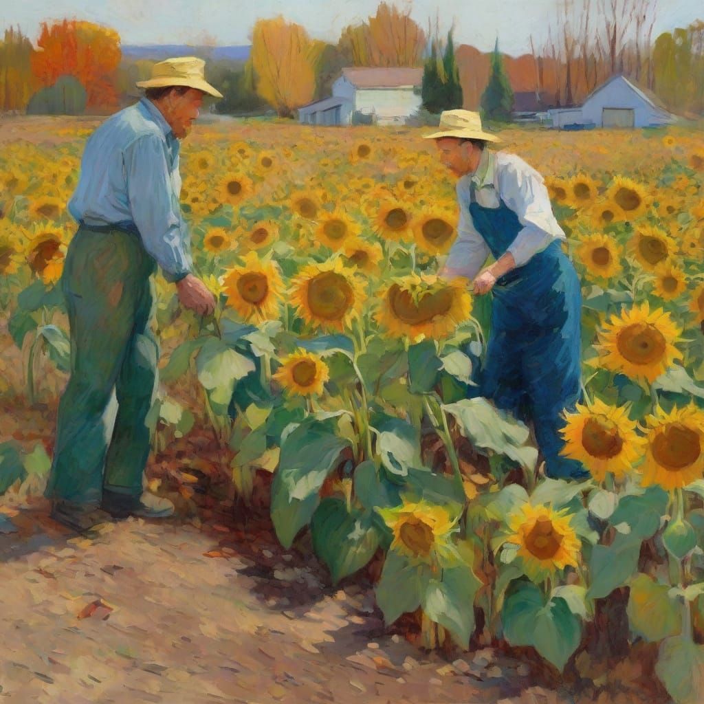 Autumn Garden Harvest in Van Gogh Style