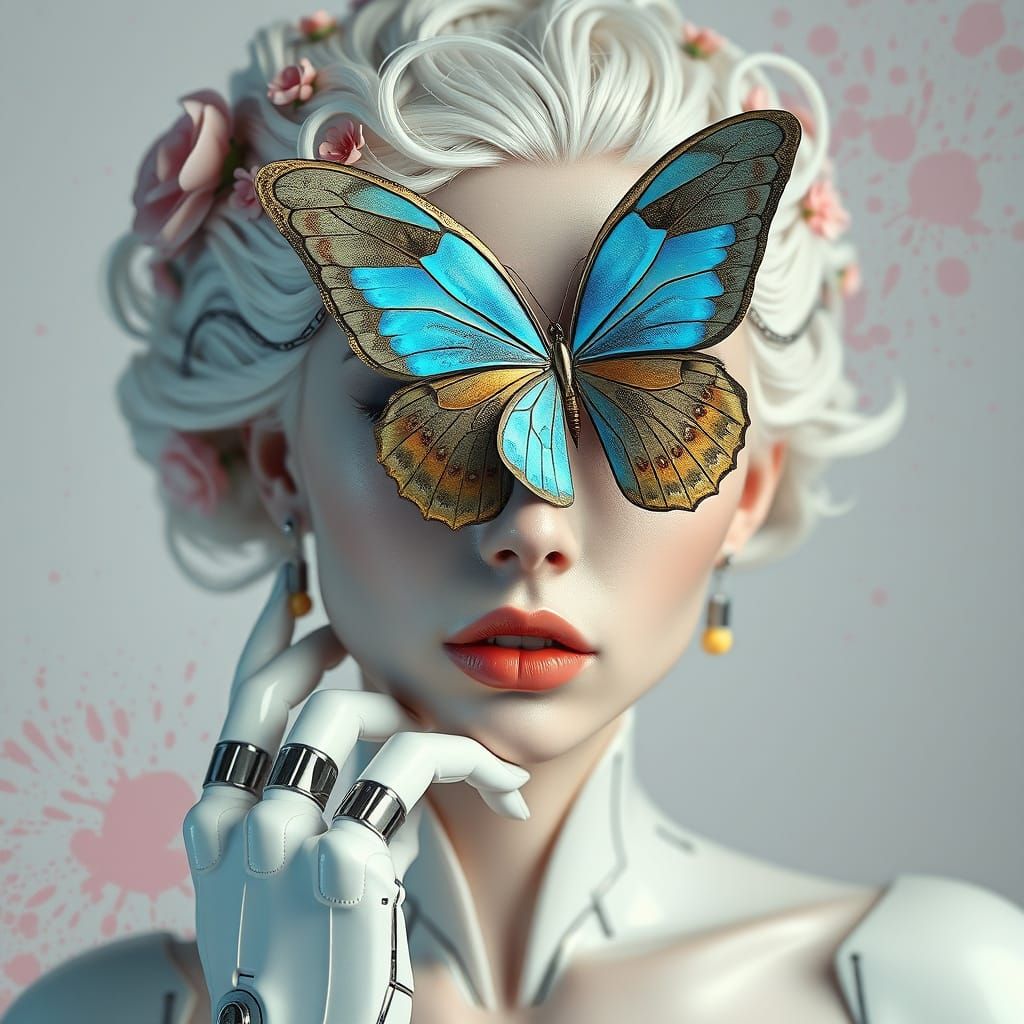 Cyborg Goddess in Baroque Splendor