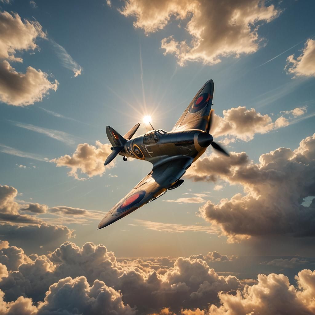 Spitfire in Golden Hour: Cinematic Digital Painting