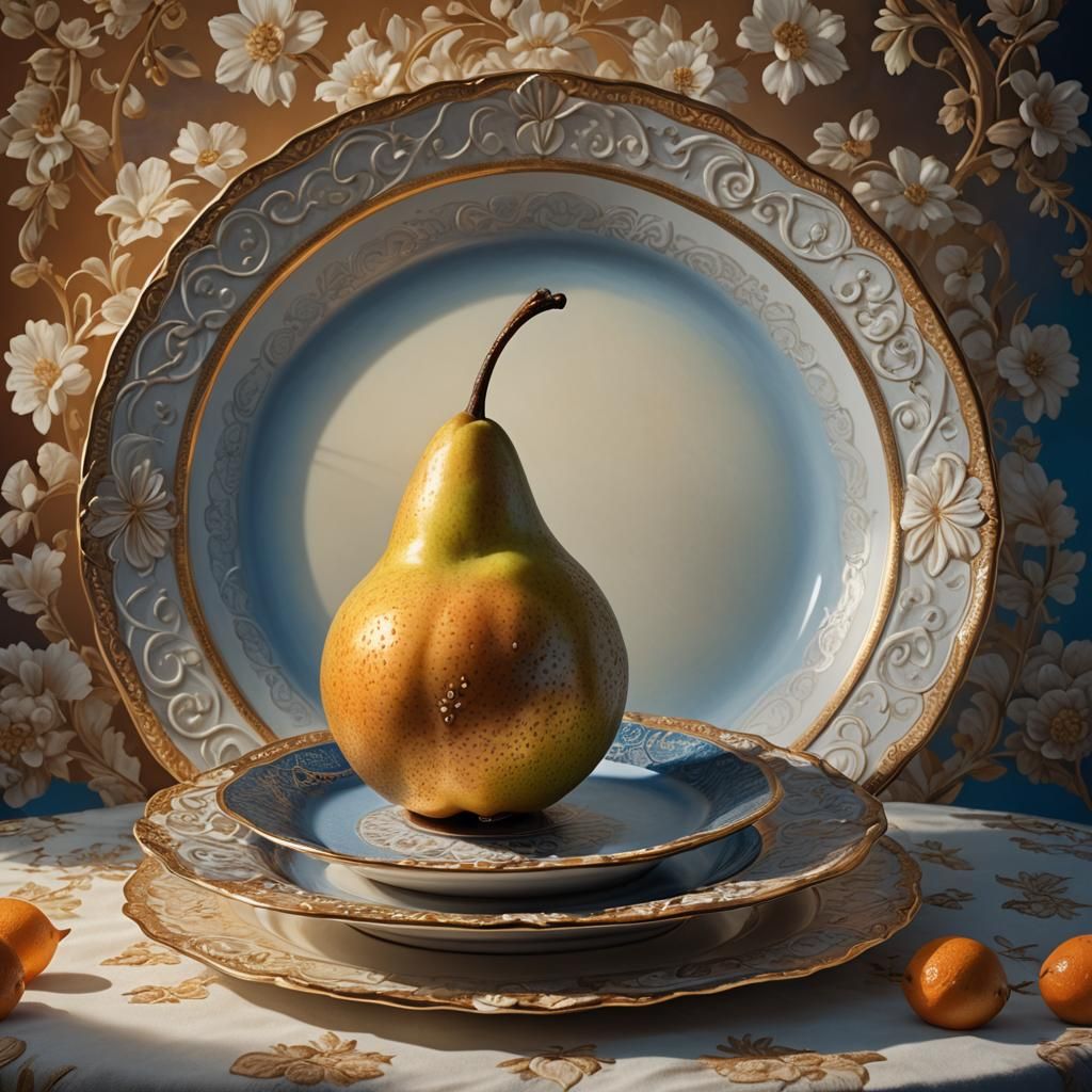 Giant Pear Still Life in Fantasy Concept Art