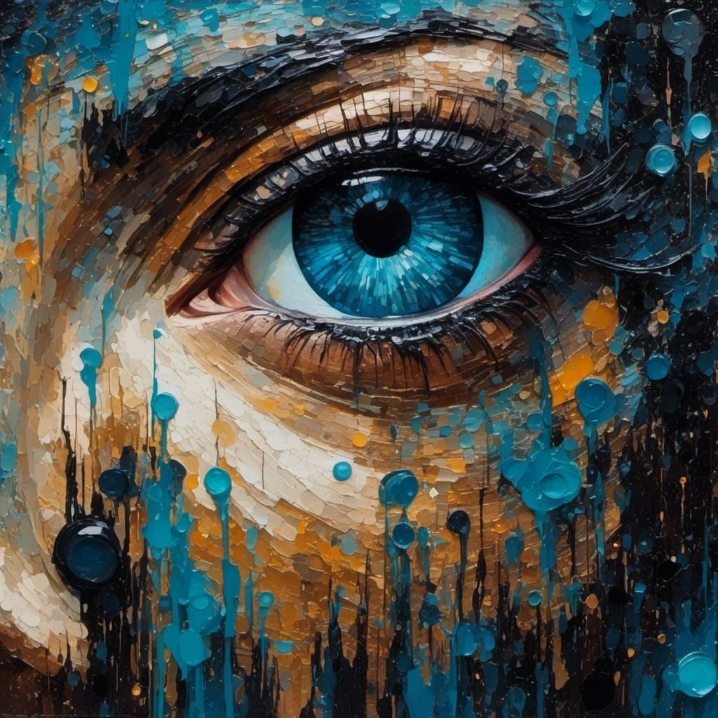 Surreal Eye Scrutinizing Fourth Dimension in Space