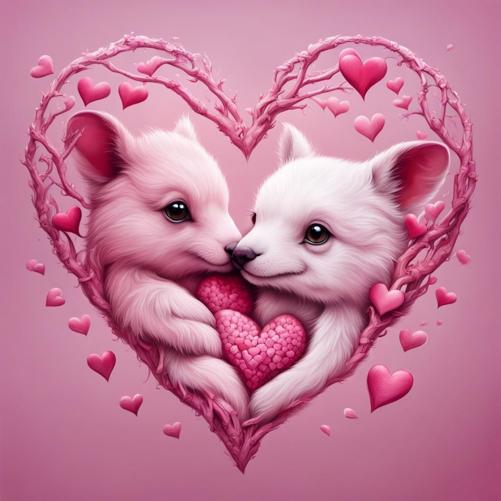 Love as an Animal: A Pink, Heart-Adorned Creature