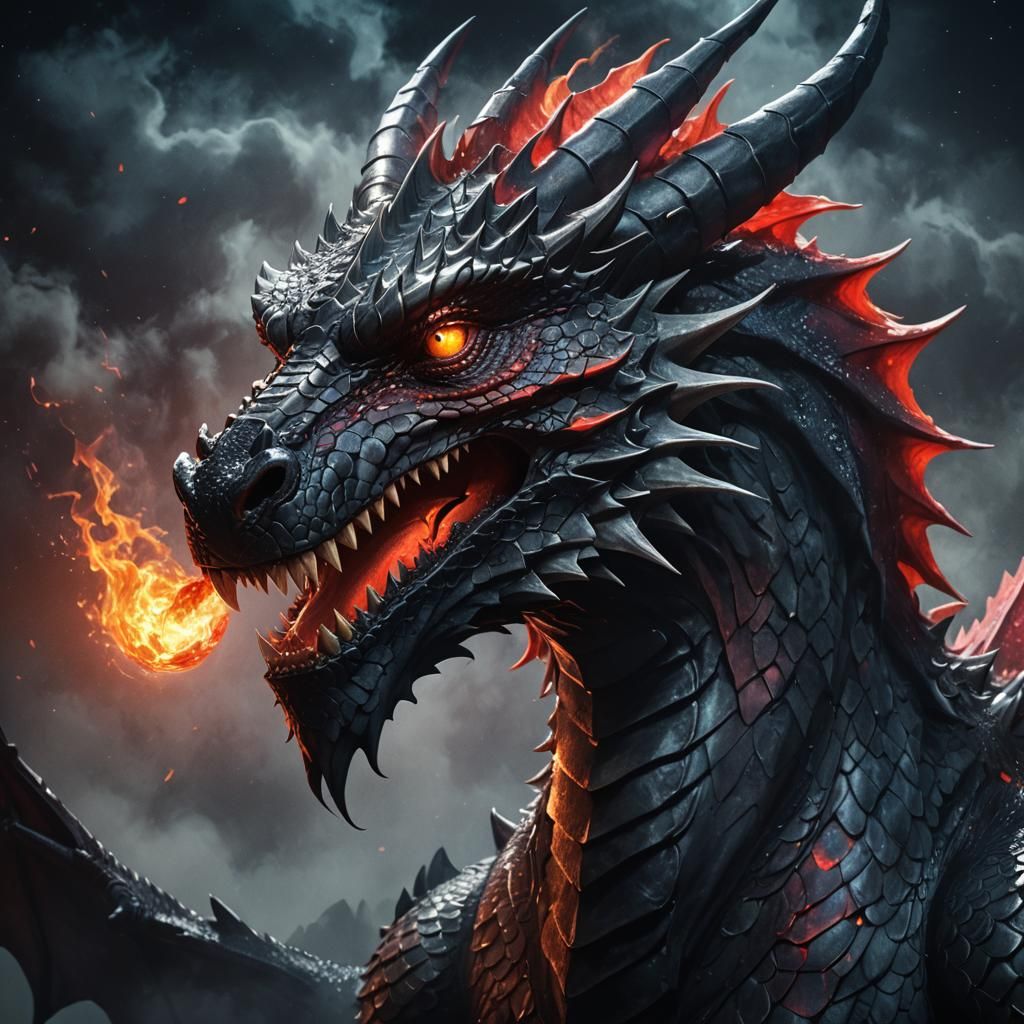 Hyperrealistic Dragon Concept Art in Dramatic Lighting