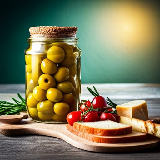 Pickled Olives on a Lavish Breakfast Table