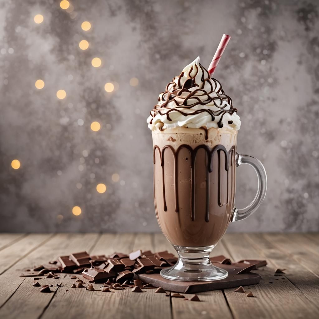 Delicious Chocolate Milkshake with Whipped Cream