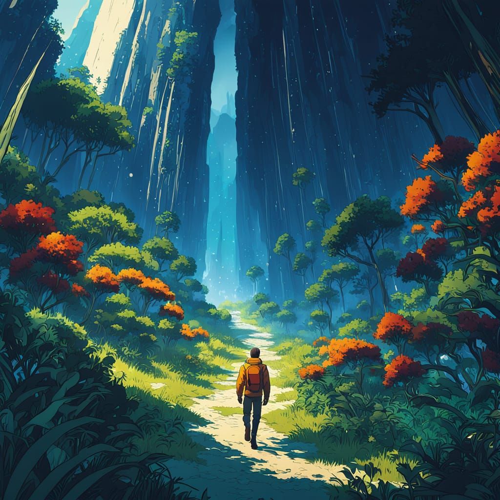 Surreal Anime World in Vibrant Hues