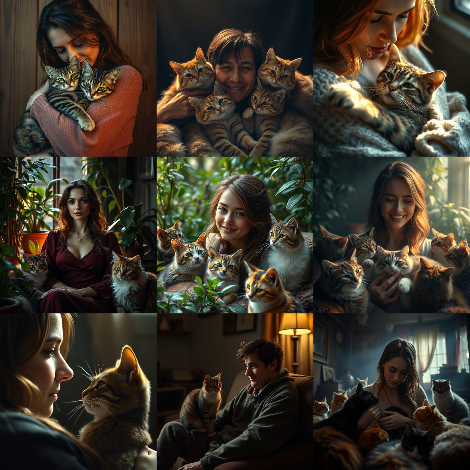 Hyperrealistic Cats in Cinematic Composition
