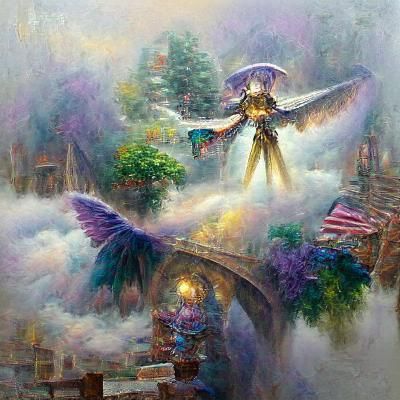 Ethereal Angel of Balance in a Luminous Style