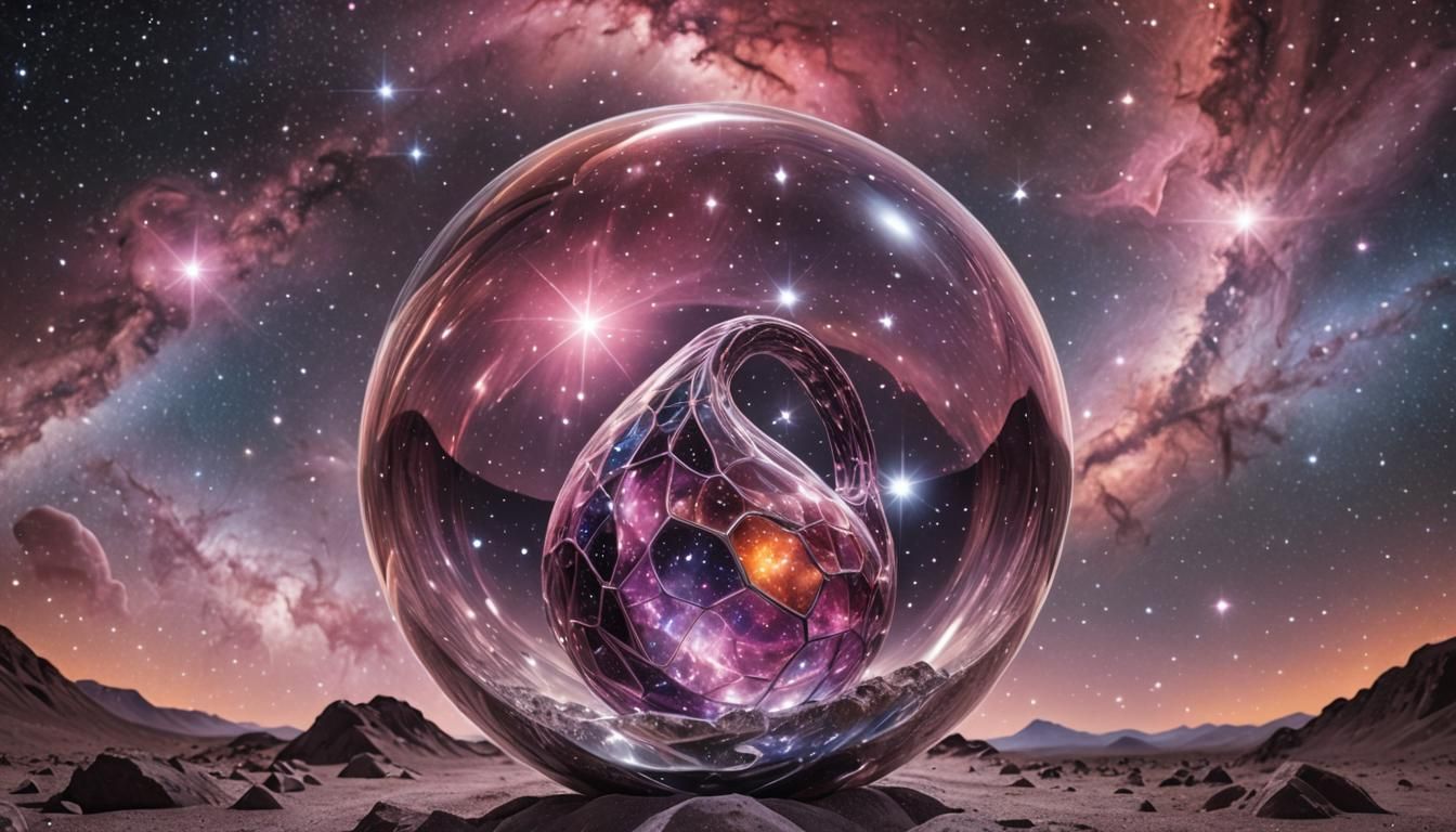 Mirrored Klein Bottle in Astral Nebula Globe