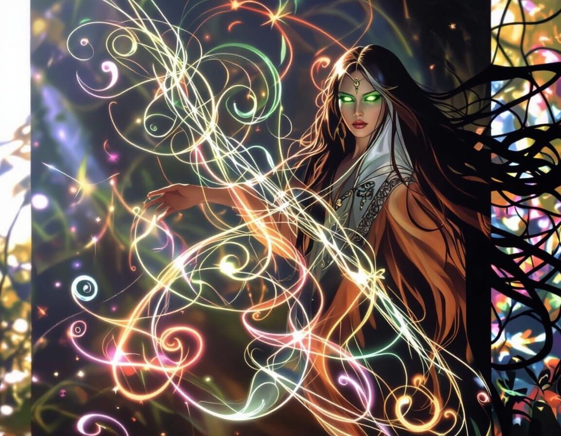 Mystical Woman in Enchanted Forest