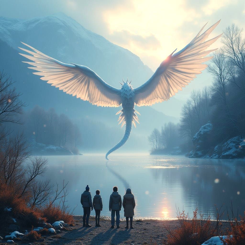 Majestic Dragon Soars Above Scottish Loch