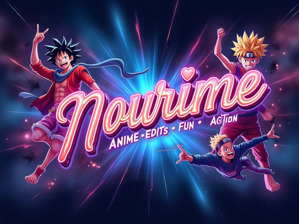 Anime-Inspired YouTube Banner Design with Luffy, Goku, and N...