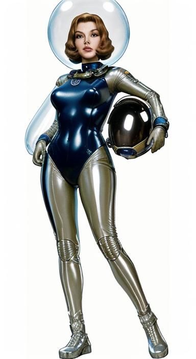 Retro Sci-Fi Spacesuit with Bubble Helmet