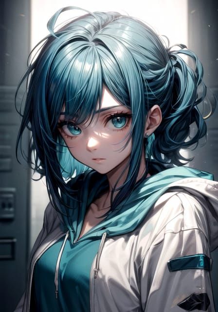 AI Generated Image of Girl in Hoodie