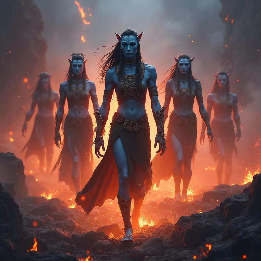 Ethereal Avatar 3 Poster in Syd Mead's Futuristic Style