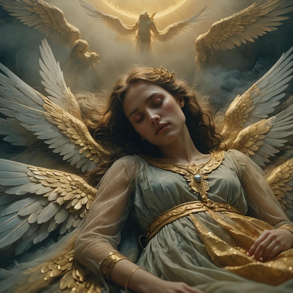 Ra's Dream: Valkyries and Angels in Ethereal Oil Painting