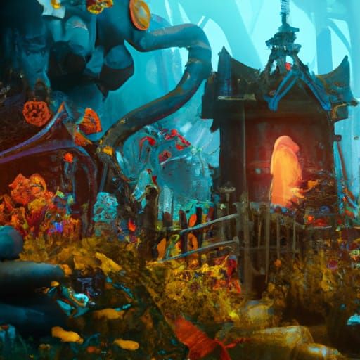 Fantastical Secret Flower Garden in Detailed Matte Painting