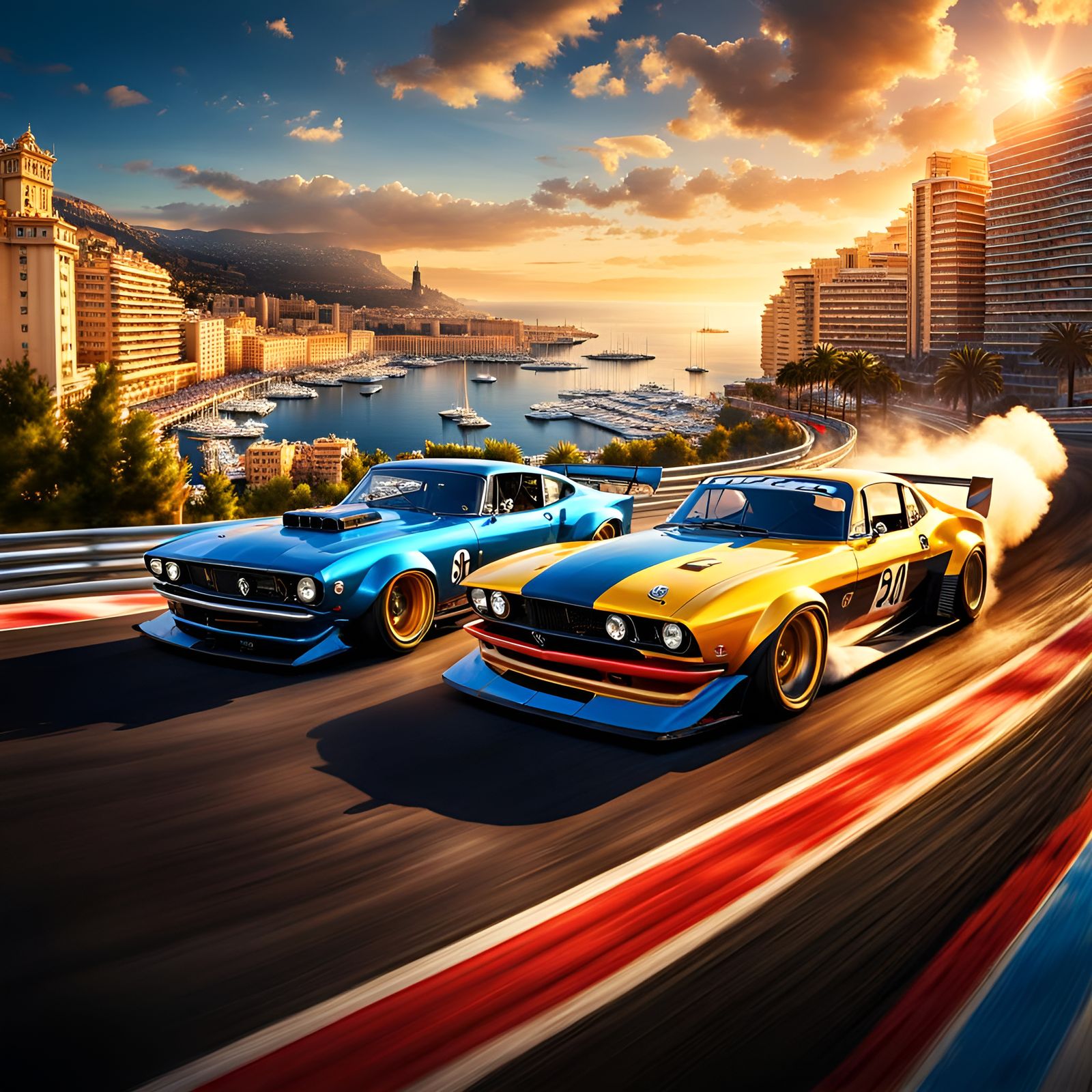 Drag Racing in Monaco at Golden Hour