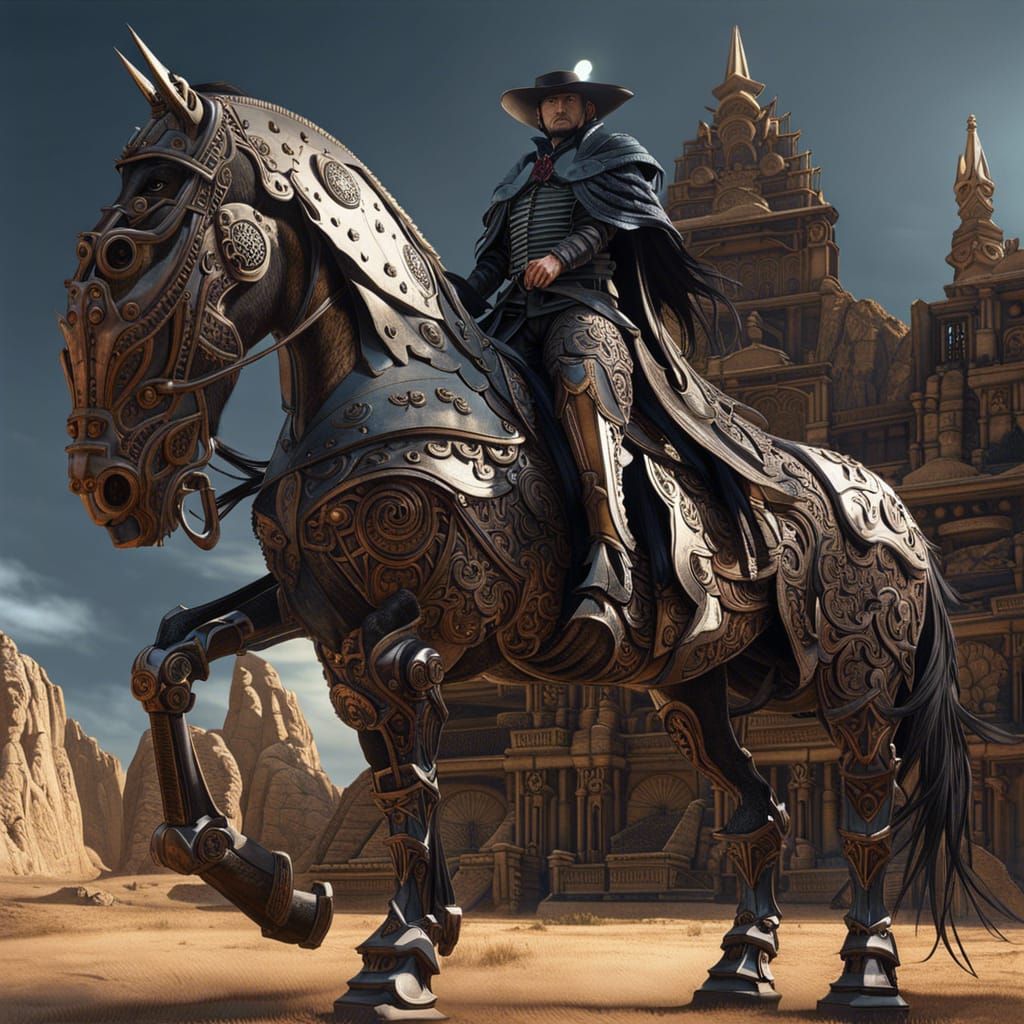 Vampire Hunter D riding cyborg horse