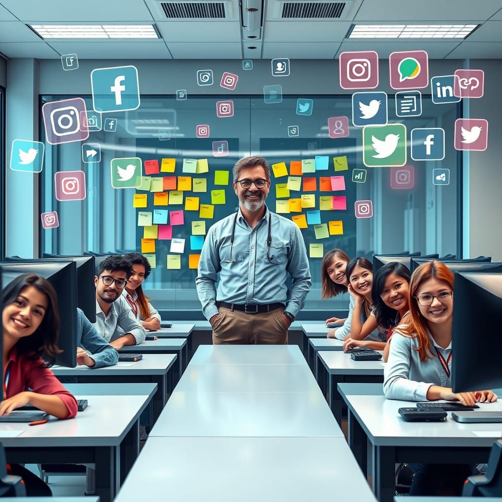 Vibrant Computer Lab Classroom in Modern Style