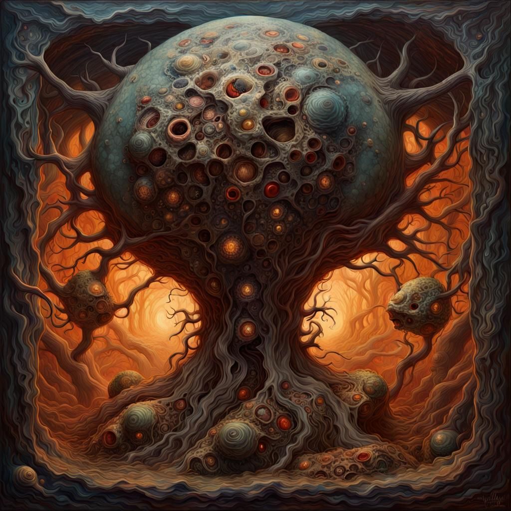 Ominous Sci-Fi Queen in Detailed Impasto Painting