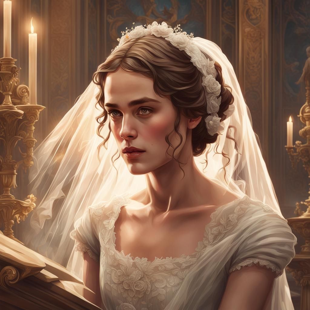 Elegant Wedding Portrait in Art Nouveau Style