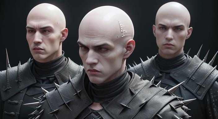 Epic Pinhead Portrait in Cyberpunk Style