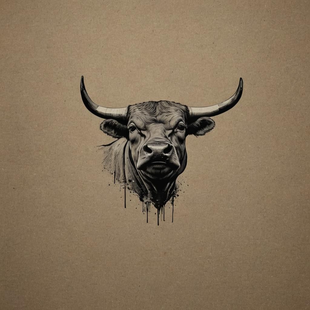 Minimalist Bull Illustration