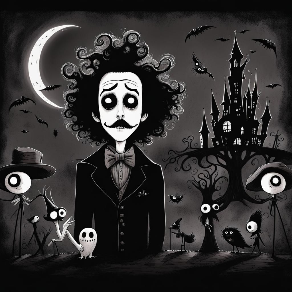 Tim Burton Inspired Gothic AI Art