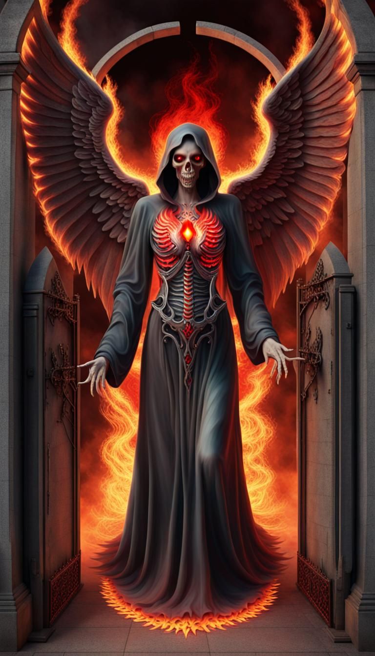 Eerie Angel of Death at Hell's Gateway